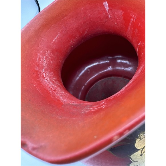 Vintage Pottery Clay Pitcher England 18D Signed Red 6.25” Handmade - Picture 10 of 16